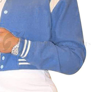 Chaquetas de béisbol con logotipo personalizado prendas de vestir exteriores de lana 100% con relleno de algodón estilo recortado fabricante de fábrica al por mayor - Product Image 6