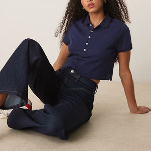 Chemise pour femme en coton 100% poids lourd, 300 GSM, 5 boutons, coupe classique, logo imprimé sur écran personnalisé, appliques d'été - Product Image 2