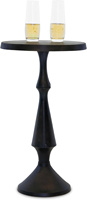 Table basse ronde noire vintage moderne de 21 po de hauteur avec piétement en fer pour boissons, salon et petits espaces