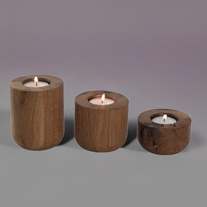 Candelabro de madera personalizable a precio de fábrica para decoración navideña y portavelas Linternas de madera y tarros de velas - Product Image 4