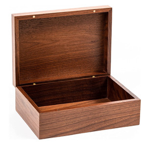 Wooden box with hinged lid-Small wooden storage box with magnetic lid can be customized