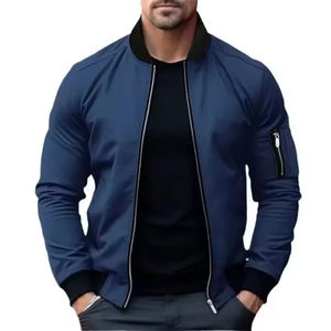 Chaqueta Casual Deportiva de Color Sólido para Hombre, Chaqueta Universitaria Simple para Hombre, Chaquetas Casuales Personalizadas para Exteriores y Ropa de Calle - Product Image 5