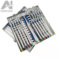 Kit d'osteotomes chirurgicaux dentaires avec marteau pour rehaussement de sinus et condensation osseuse, 10 pièces en acier inoxydable, équipement manuel de thérapie orale