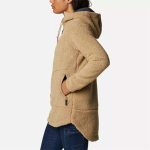 Veste Sherpa chaude d'hiver pour femmes, couleur unie, fermeture à glissière, microfibre super douce brossée, veste polaire d'extérieur avec taille personnalisée - Product Image 3