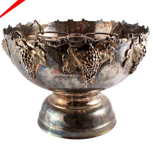 Antique Brass Metal Embossed Designer Boarder <b>Punch</b> <b>Bowl</b> Tableware Decoration Large Food Server <b>Bowl</b> 2025 - Product Image 1