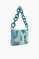 Porte-monnaie classique en coton perlé, fait main, avec fermeture éclair à sequins, motif 'Living My Best Life', sac cadeau motivant, brodé