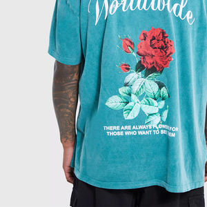 Custom Heavyweight 100% Cotton Acid Wash <b>T</b>-<b>Shirts</b> for <b>Men</b> Quick <b>Dry</b> Loose <b>Fit</b> Solid Pattern Streetwear with Silk Screen Printing - Product Image 5