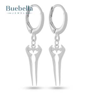 Pendientes de diamantes de aro colgantes de espada de Hip Hop Vintage de moda americana europea para mujer - Product Image 2