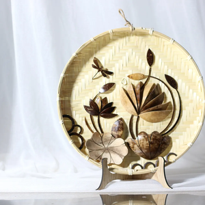 Viet Fargimex Incrustation de coquilles de noix de coco artisanale sur tamis en bambou Tentures murales personnalisées Commandes en gros disponibles - Product Image 5