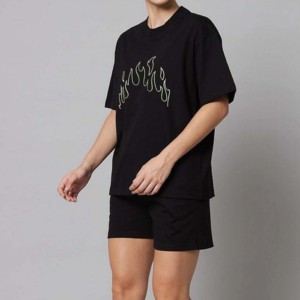 Ensemble de shorts d'entraînement d'été personnalisés pour femmes 2026 – T-shirt décontracté en coton et sweat à capuche court pour la gym - Product Image 5