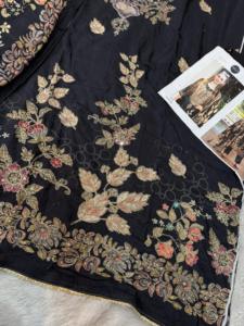 Tela de rayón Formal oro Khadi estampado encaje trabajo boda Kurti para la venta en línea - Product Image 2