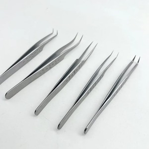 Vente en gros Meilleur produit Pince à épiler pour extensions de cils en argent à 5 points différents et poignée en forme de cœur / Emballage en boîte noire - Product Image 6