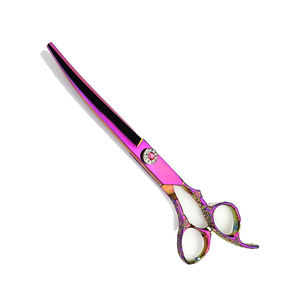 Tijeras de Peluquería con Soporte para Dedos, Tijeras de Salón con Tornillo Superior de Diseño, Recubrimiento de Color Titanio, Hoja Curva Afilada - Product Image 2