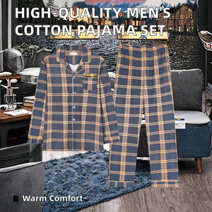 Pijamas Elegantes de Algodón para Mujer con Cuello de Solapa Suave, Botones y Manga Larga, Ropa de Dormir para Verano, Invierno y Otoño con Logotipo Frontal - Product Image 3