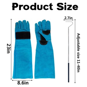 Guantes DE SEGURIDAD DE CUERO PU para control de animales, cierre extraíble impermeable, Color personalizable/tamaño, estilo de uniforme de Hospital para entrenamiento - Product Image 6