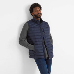 Gilets matelassés d'extérieur pour hommes, sans manches, fermeture éclair sur le devant, poche, gilet matelassé chaud d'hiver coupe-vent avec poche - Product Image 2