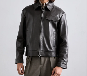 Chaquetas de cuero económicas hechas a medida de alta calidad para hombres Chaquetas de talla grande para hombres Chaquetas ecológicas a bajo precio - Product Image 1