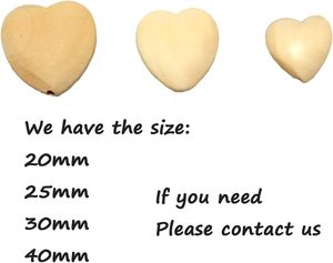 20pcs Natural 25mm Unfinished <b>Wood</b> <b>Hearts</b> Beads with Holes Wooden Handing Materials for Keychain DIY Beading Craft Accessories - Product Image 6