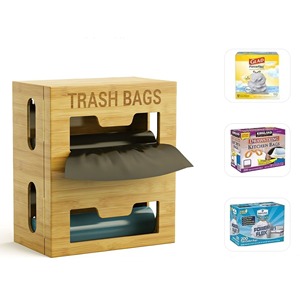 Sac poubelle en bambou 2 en 1 Boîte à mouchoirs en bambou faite à la main Écologique Décoration de maison et de table en gros du Vietnam - Product Image 2