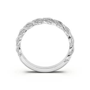 Round Cut Diamond Half Eternity Wedding Band para mujer - Product Image 2