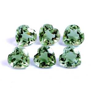 Natural Green Amethyst 10mm Heart Shape Cut Faceted Calibrated Loose Gemstone Certified Stone Jewelry Making Wholesale Supplie - Product Image 1