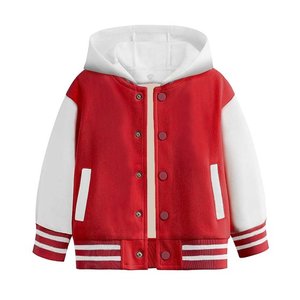 Baseball Jackets Boys Girls Fit Varsity Jacket Casual <b>Lightweight</b> Plain <b>Cardigan</b> Button School Coat - Product Image 1