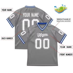 Camiseta de fútbol americano de media manga con logotipo bordado personalizado y nuevo diseño con nombre y número impresos - Product Image 2