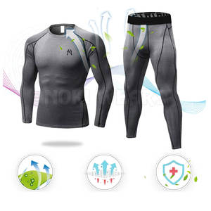 Bajo MOQ Hombres Gimnasio Ropa Conjunto de compresión Nueva llegada Conjunto de compresión hecho a medida - Product Image 3