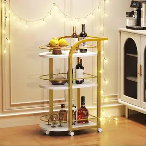 Chariot de service élégant et tendance en fer forgé de qualité supérieure, fabriqué à la main, pour cocktails et thé, plaqué, Zahid Exports, sûr - Product Image 3