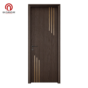 Portes intérieures pré-montées modernes en MDF, bois massif, revêtement PVC, étanches, pour appartement, chambre, école, villa, garantie 1 an - Product Image 2