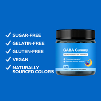 Gummies GABA à Marque Blanche avec L-Théanine, Extrait de Thé Vert et 5-HTP pour un Sommeil Profond et un Soutien de la Mémoire chez l'Adulte - Complément Herbal Naturel