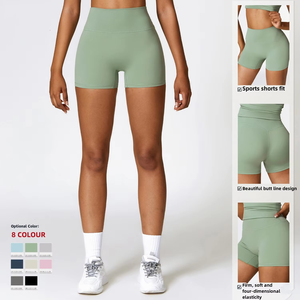Vente en gros de shorts de yoga taille haute collants de gymnastique pour femmes shorts d'entraînement courts de sport de haute qualité pour femmes shorts de fitness et de yoga - Product Image 4