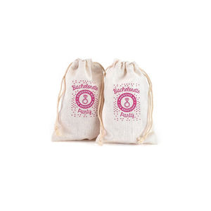 Bolsas con cordón de diseño elegante con logotipo personalizado, bolsas de regalo originales de algodón 100% al mejor precio para eventos de boda - Product Image 5