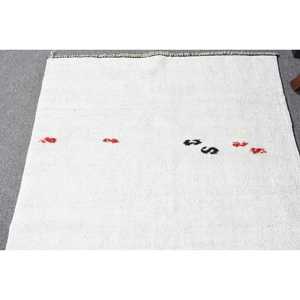 Alfombra Turca Vintage, Alfombra Kilim de 2.6x8.9 pies, Alfombra Blanca Ombré - Product Image 3