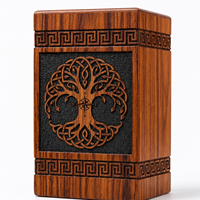 Urne funéraire en bois de rose avec motif d'arbre celtique, marron, taille adulte, personnalisable
