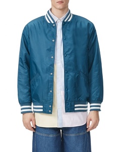 High Quality Custom Logo Canvas <b>Baseball</b> <b>Jacket</b> <b>Men</b> High Street Stylish Winter Breathable Satin Varsity Front Reversible - Product Image 6