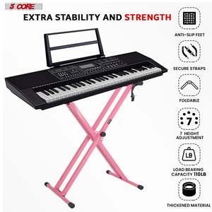 5 Core Keyboard <b>Stand</b> Dual X Shape Adjustable Foldable Portable Key Board DJ <b>Controller</b> <b>Stands</b> - Product Image 5