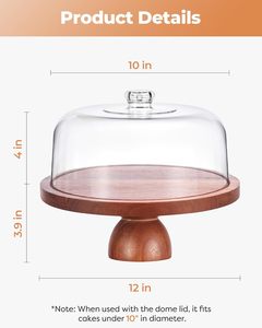 Bandeja de Madera Ecológica Clásica y Elegante de Alta Calidad con Tapa, Soporte para Pastel, Apta para Lavavajillas y Microondas, Decoración para Fiestas, Frutas y Postres - Product Image 2