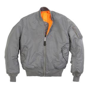 Blouson aviateur bleu marine en satin léger pour hommes personnalisé en gros toile zippée avec col montant et poches boutonnées coupe-vent - Product Image 2