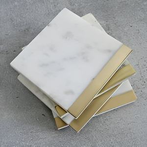 Modern White Marble Coasters Finest Quality Stone <b>Table</b> Top Decoration Hot Selling Metal <b>Mats</b> & Pads - Product Image 4