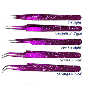 Profesional de acero inoxidable de la mejor calidad Fanning Straight Curved Eye Lashes Extensions Aguja Nariz Pinzas Set - Product Image 6