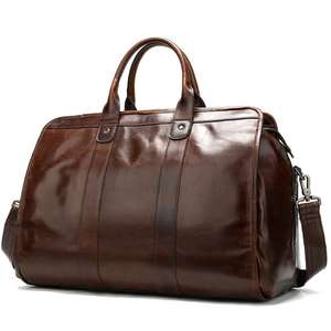 High Quality Waterproof Leather Duffle <b>Bag</b> for Men Real Leather Weekender Travelling Business Briefcase Travel <b>Bags</b> - Product Image 1