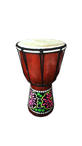 Tambor Djembé Africano SOLOBEAT, Hecho a Mano en Bronce B20 con Diseño Floral Pintado, Gong y Platillos, Rendimiento Profesional, 9 cm, 3 kg - Product Image 2