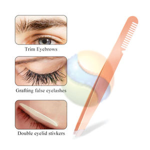 Peigne à sourcils en acier inoxydable durable pour le maquillage, l'entretien, peigne professionnel pour tailler les sourcils avec pince intégrée - Product Image 4
