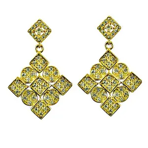 <b>Diamond</b> Studded Gold Plating <b>Earrings</b> for Women Party Wear Jewelry - Product Image 3