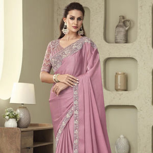 ผ้าไหมส่าหรีแบบดั้งเดิมงานปักลวดลายสวยงามชุดปาร์ตี้ปากีสถานแบบดั้งเดิมดีไซน์พิเศษ - Product Image 1