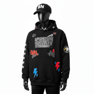 Custom Made Logo Polyester/Cotton Patch Winter Digital Printing Streetwear Eco-Friendly 350g Heavyweight Premium Pullover <b>Hoodie</b> - Product Image 4