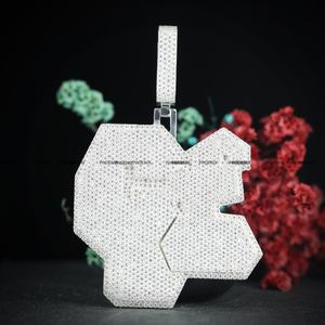 Colgante de Moissanita con Forma Elegante para Regalo de Boda para Hombres y Mujeres, Joyería Hip Hop de Plata de Ley 925 para Regalo de Cumpleaños o Aniversario - Product Image 4