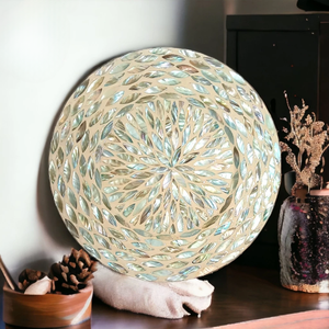 Mother of Pearl Wooden <b>Table</b> Charger Exquisite Natural Shell Inlay for Elegant Events, Hotels & Home <b>Table</b> Styling Luxury Dining - Product Image 3