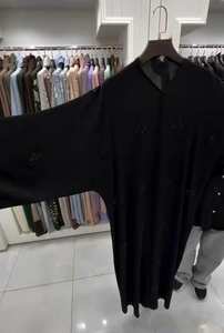 Ropa musulmana tradicional de mujer modesta elegante islámica bordada a mano estilo Abaya Premium Dubai-accesorio incluido - Product Image 3